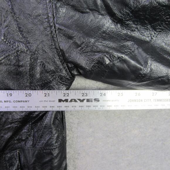 LeWORLD Fine Leathers Jacket Mens Medium Black Leather Zip Front Lined Pockets - Picture 4 of 8